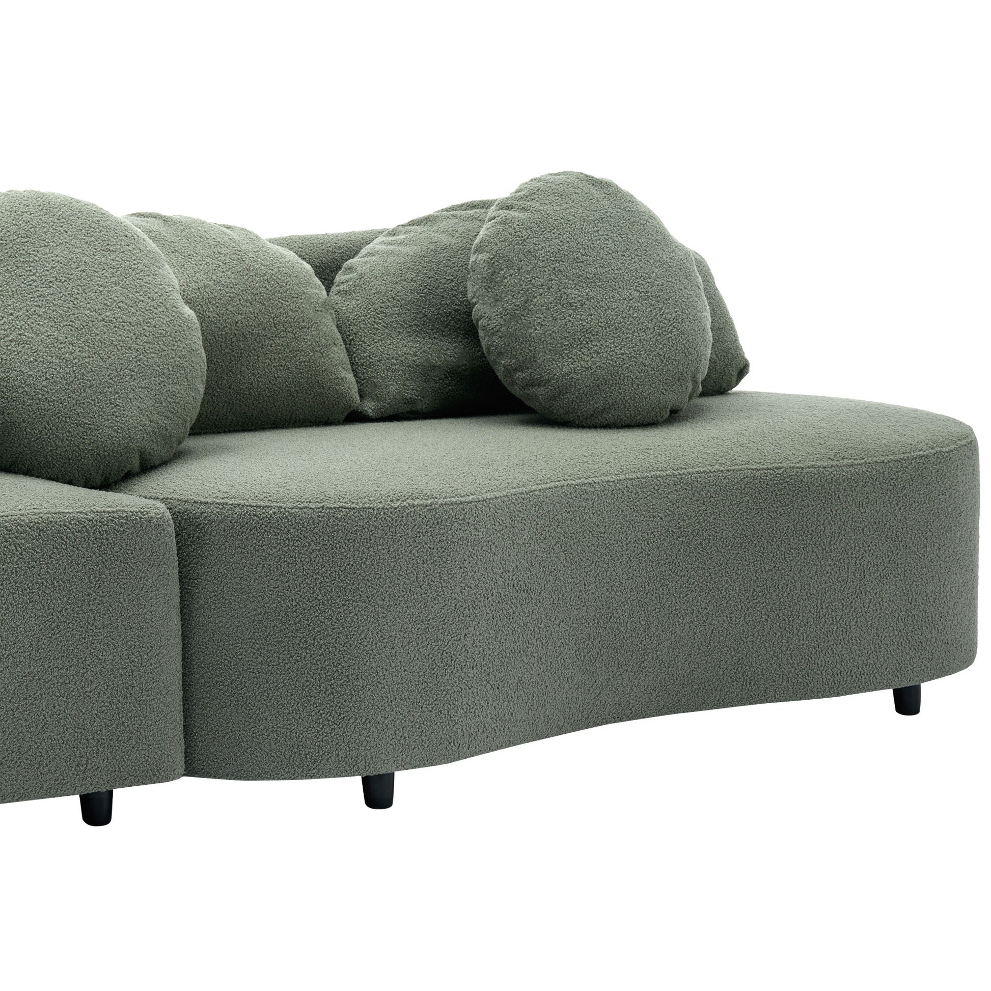 103.9" Modern Living Room Sofa Lamb Velvet Upholstered Couch Furniture For Home Or Office, Green Green Foam 2 Seat