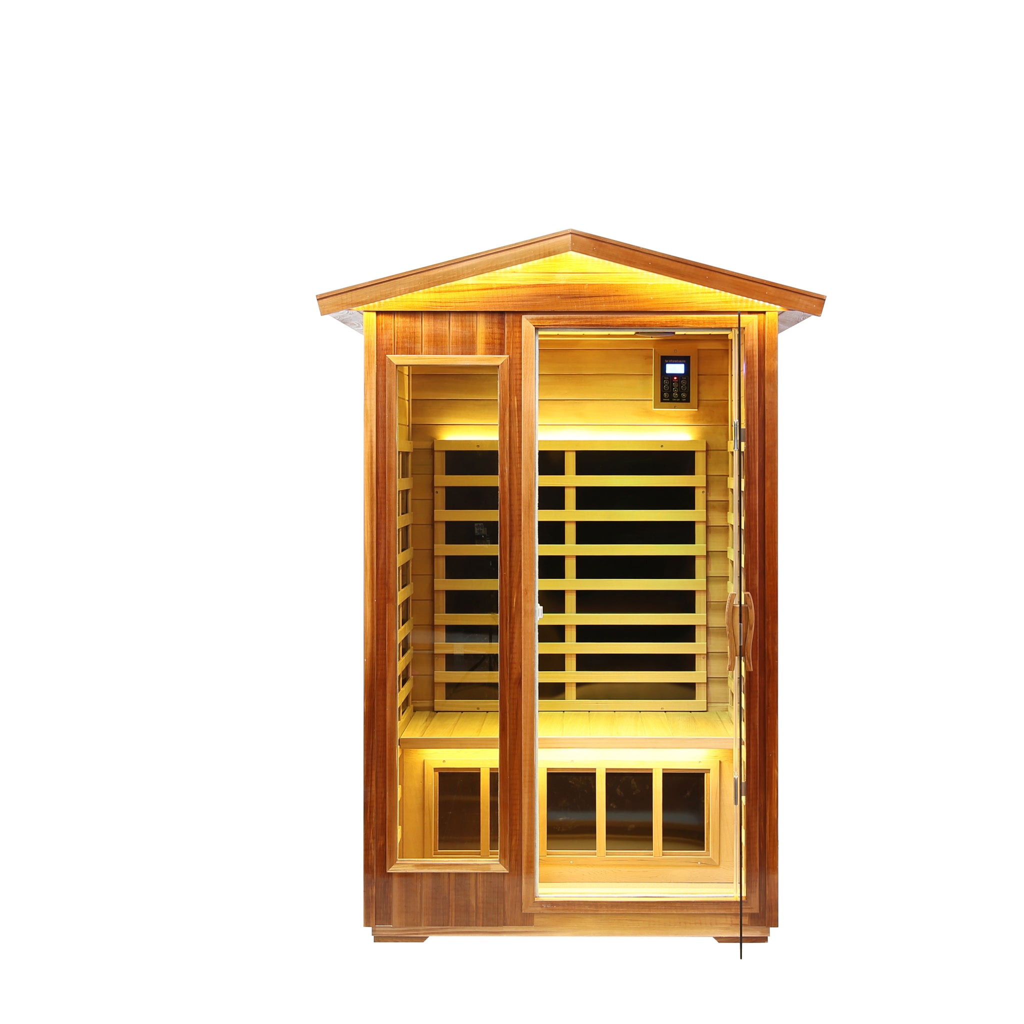 Two Person Far Infrared Outdoor Sauna Natural Wood Solid Wood