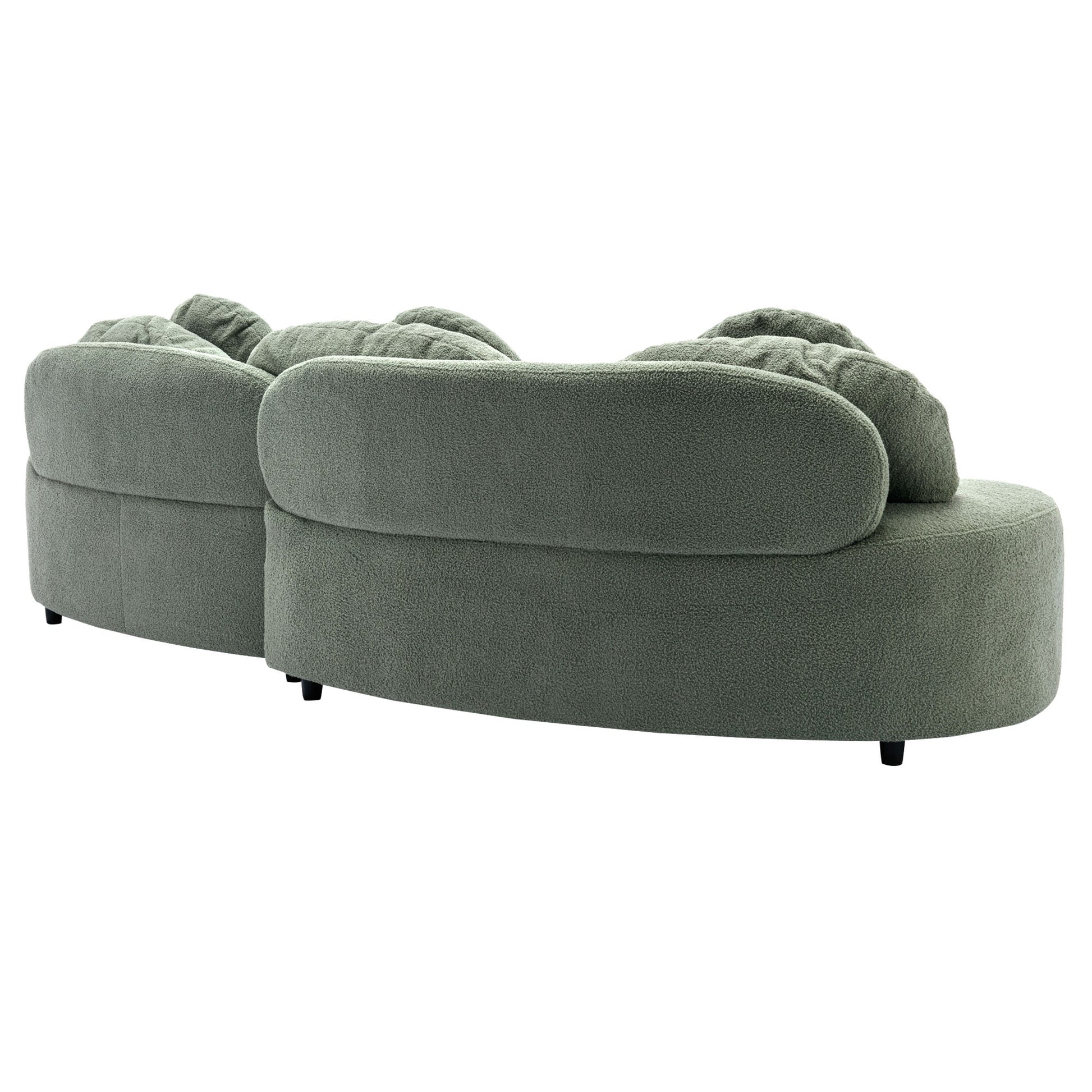 103.9" Modern Living Room Sofa Lamb Velvet Upholstered Couch Furniture For Home Or Office, Green Green Foam 2 Seat