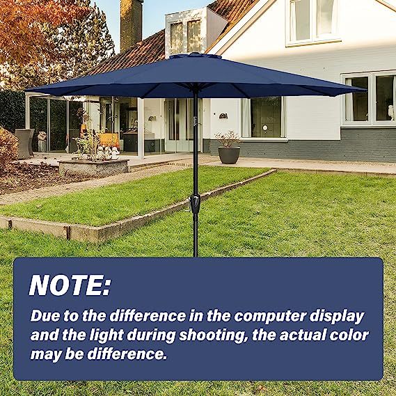 9' Patio Umbrella Replacement Canopy Outdoor Table Market Yard Umbrella Replacement Top Cover, Dark Blue Dark Blue Polyester