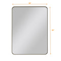 Wall Mirror 30x40 Inch Black Rectangular Mirror Metal black-glass-metal