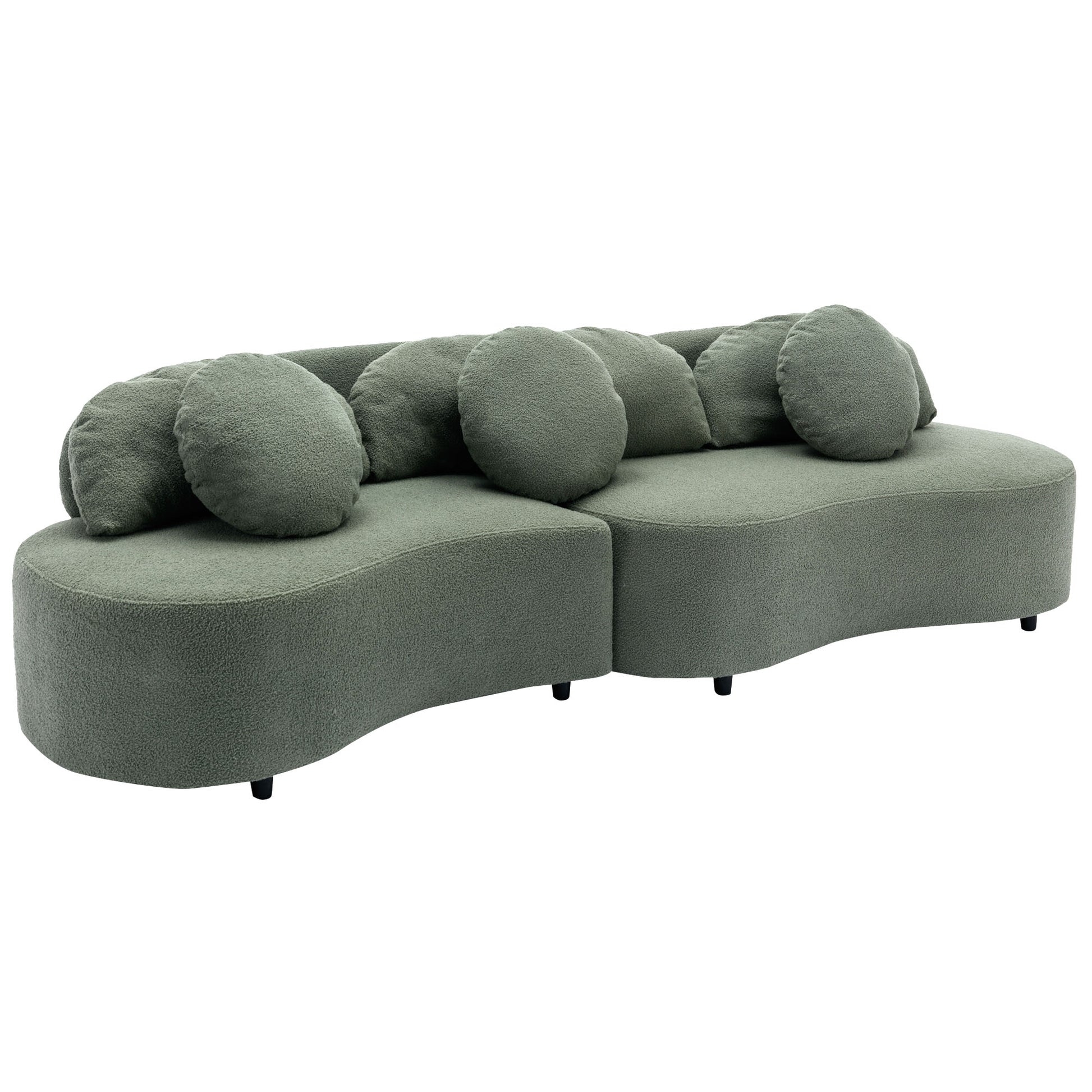 103.9" Modern Living Room Sofa Lamb Velvet Upholstered Couch Furniture For Home Or Office, Green Green Foam 2 Seat