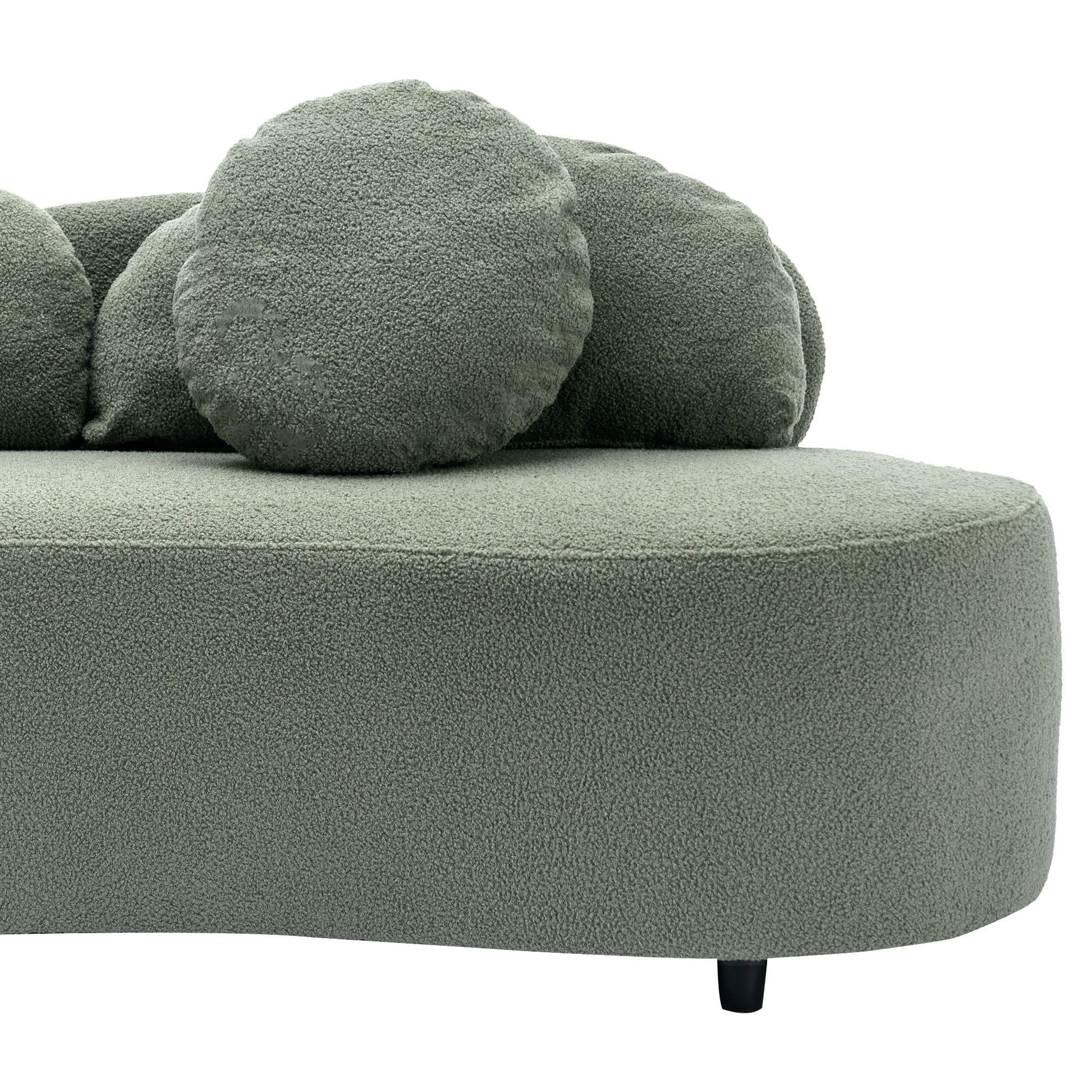 103.9" Modern Living Room Sofa Lamb Velvet Upholstered Couch Furniture For Home Or Office, Green Green Foam 2 Seat