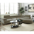 2 Piece Faux Leather Upholstered Sectional Sofa In Light Grey Light Gray L Shaped Pu Leather