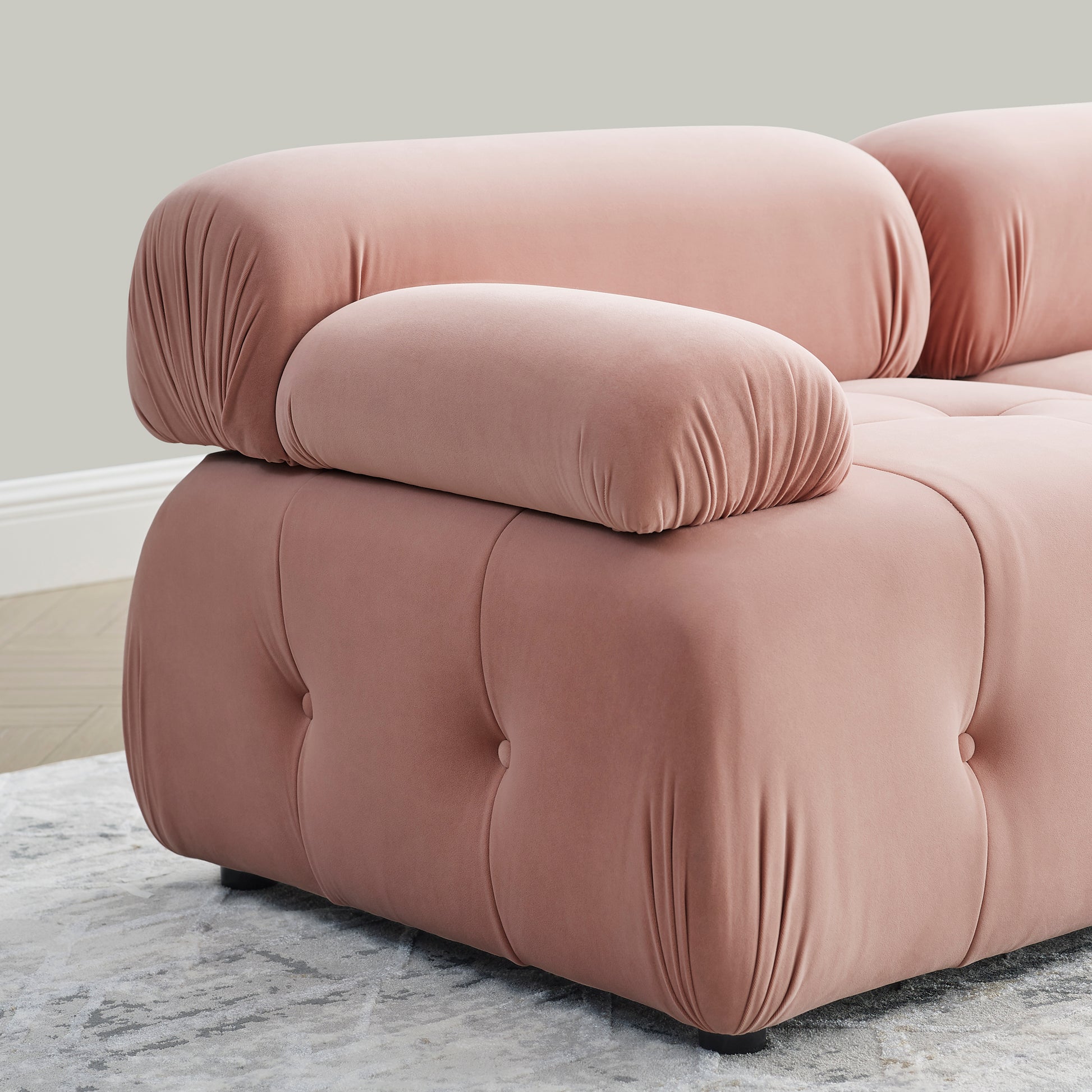 Ottoman For Modular Sofa Pink Foam