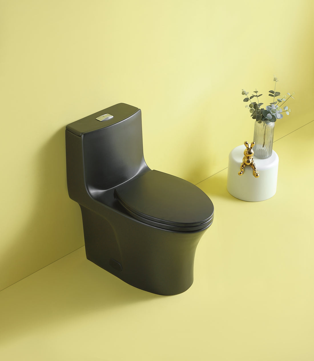 1.1 1.60 Gpf Dual Flush One Piece Toilet, Water Saving Elongated Comfort Height Floor Mounted, Soft Closing Seat, 1000 Gram Map Flushing Score Toilet, Matte Black 23T02 Mb Matt Black Ceramic