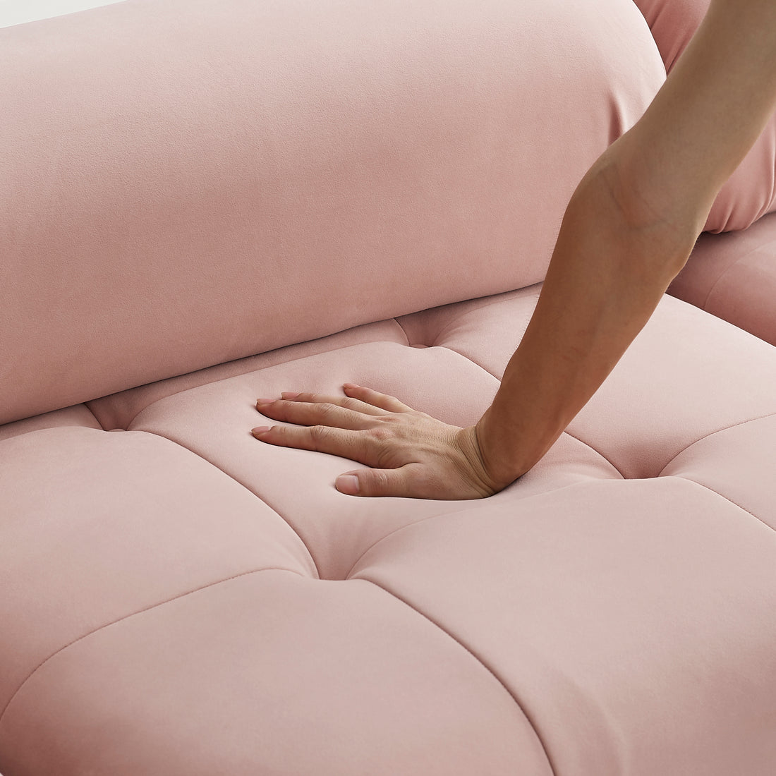 Ottoman For Modular Sofa Pink Foam