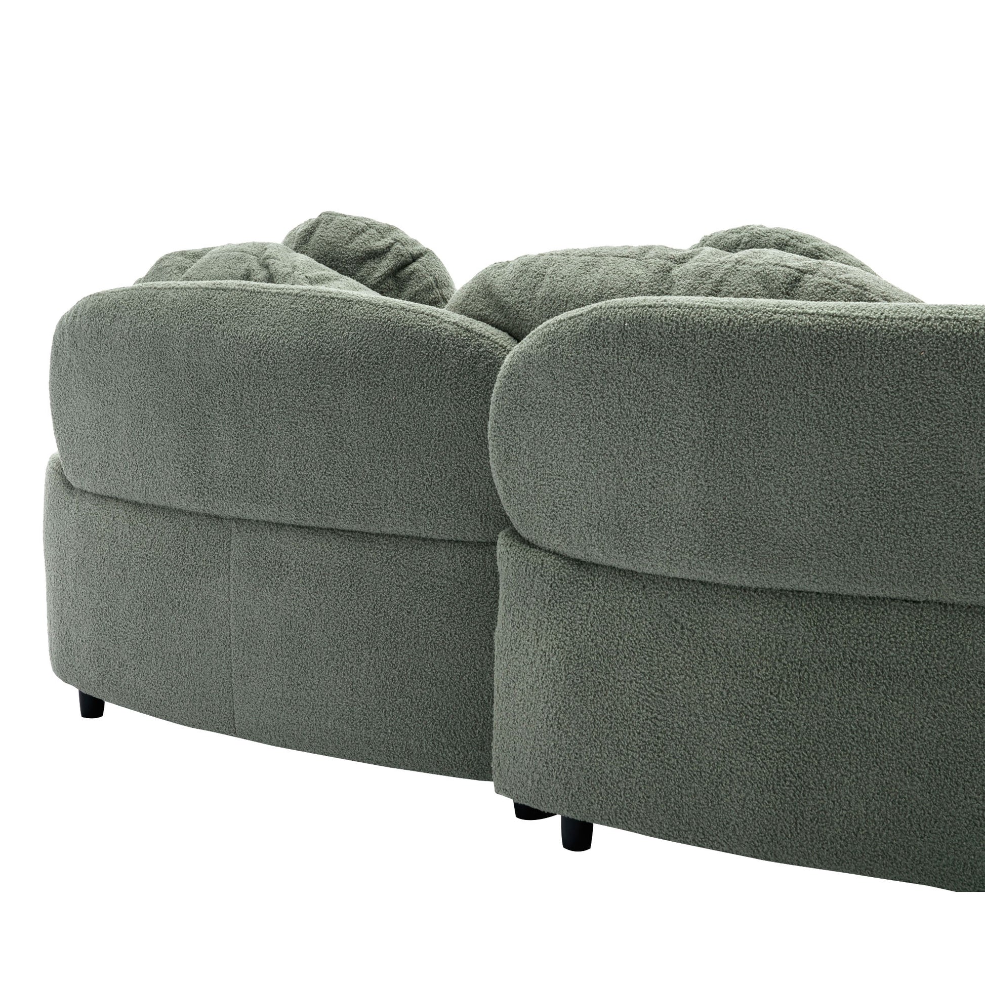 103.9" Modern Living Room Sofa Lamb Velvet Upholstered Couch Furniture For Home Or Office, Green Green Foam 2 Seat