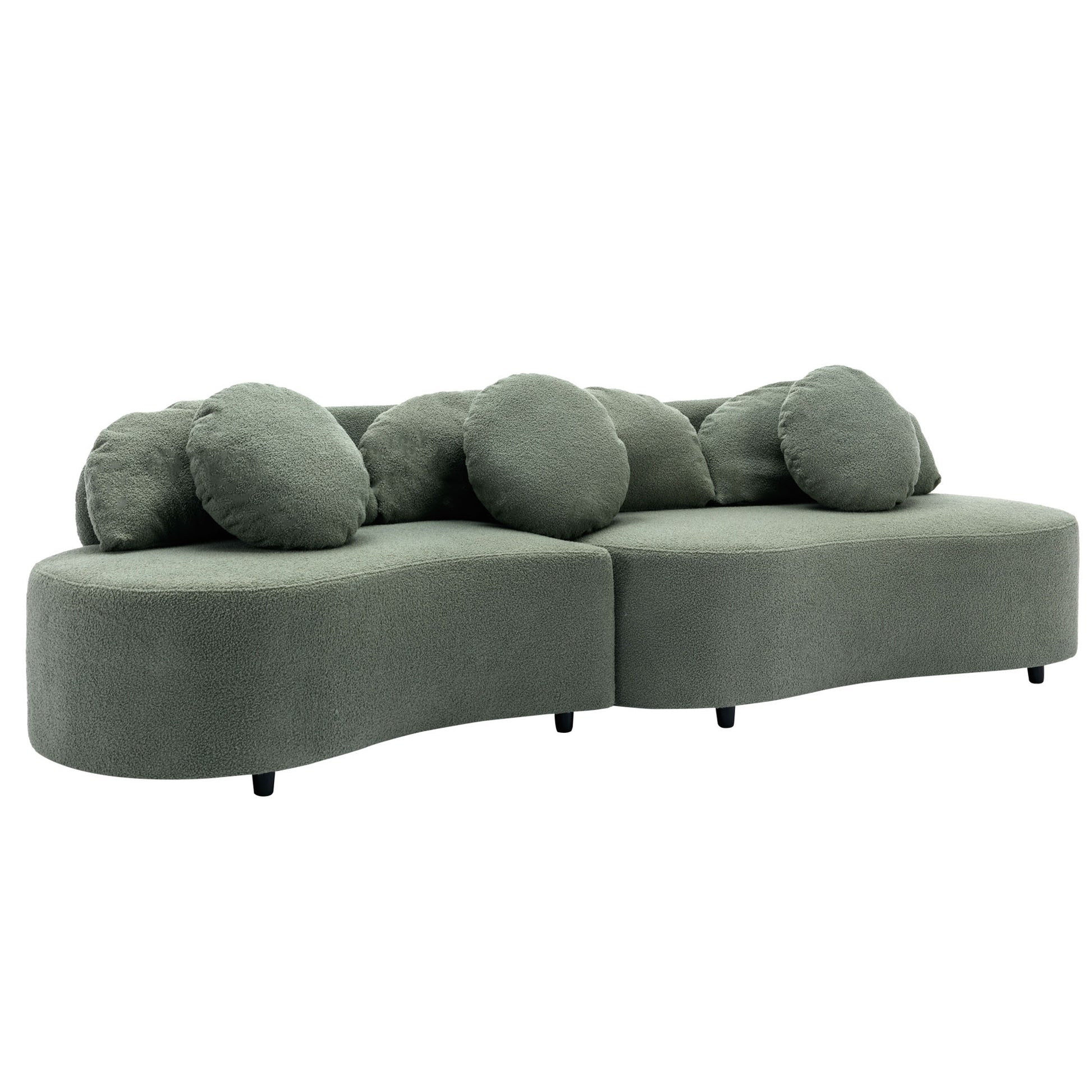 103.9" Modern Living Room Sofa Lamb Velvet Upholstered Couch Furniture For Home Or Office, Green Green Foam 2 Seat