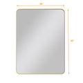 Wall Mirror 30x40 Inch Gold Rectangular Mirror Metal gold-glass-metal