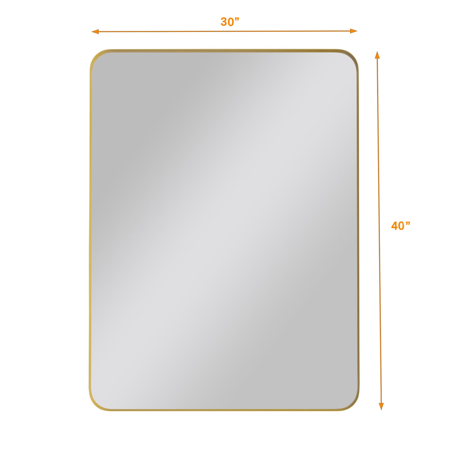 Wall Mirror 30x40 Inch Gold Rectangular Mirror Metal gold-glass-metal