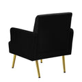 Reading Armchair Living Room Comfy Accent Chairs, Bedroom Chairs For Office Bedroom With Arm Rest, Lounge Chair For Office And Study Black Velvet