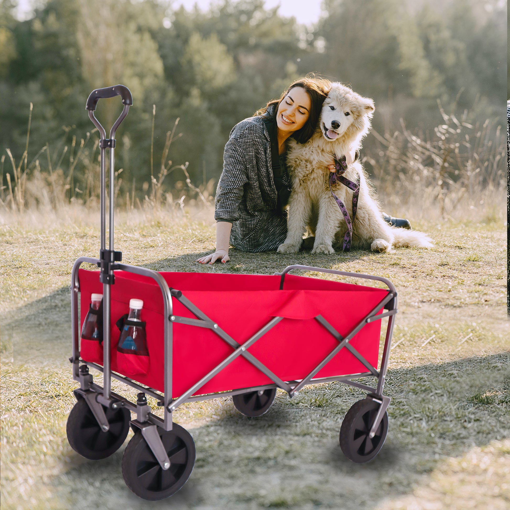 Outdoor Garden Multipurpose Micro Collapsible Beach red-oxford fabric-steel