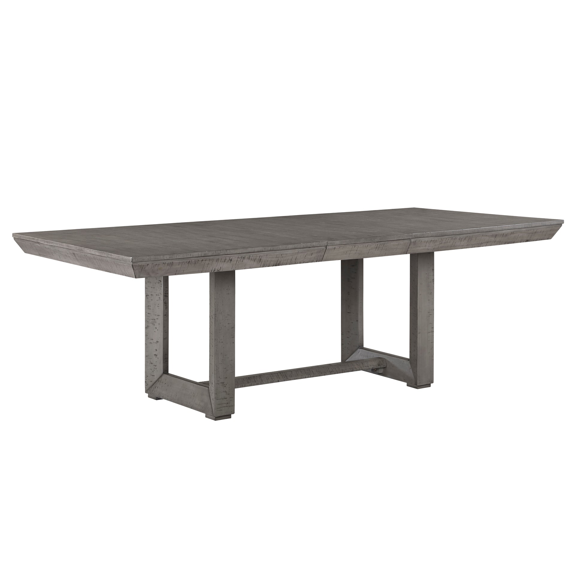 Rustic Design Dining Table 7Pc Set Gray Finish Table W Extension Leaf And 6X Fabric Upholstered Side Chairs Modern Dining Room Furniture Wood Wood Gray Seats 6 Wood Dining Room Extendable Modern Rectangular Dining Table With Chair Wood