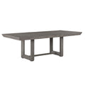 Rustic Design Dining Table 9Pc Set Gray Finish Table W Extension Leaf And 8X Fabric Upholstered Side Chairs Modern Dining Room Furniture Wood Wood Gray Seats 8 Wood Dining Room Extendable Modern Rectangular Dining Table With Chair Wood