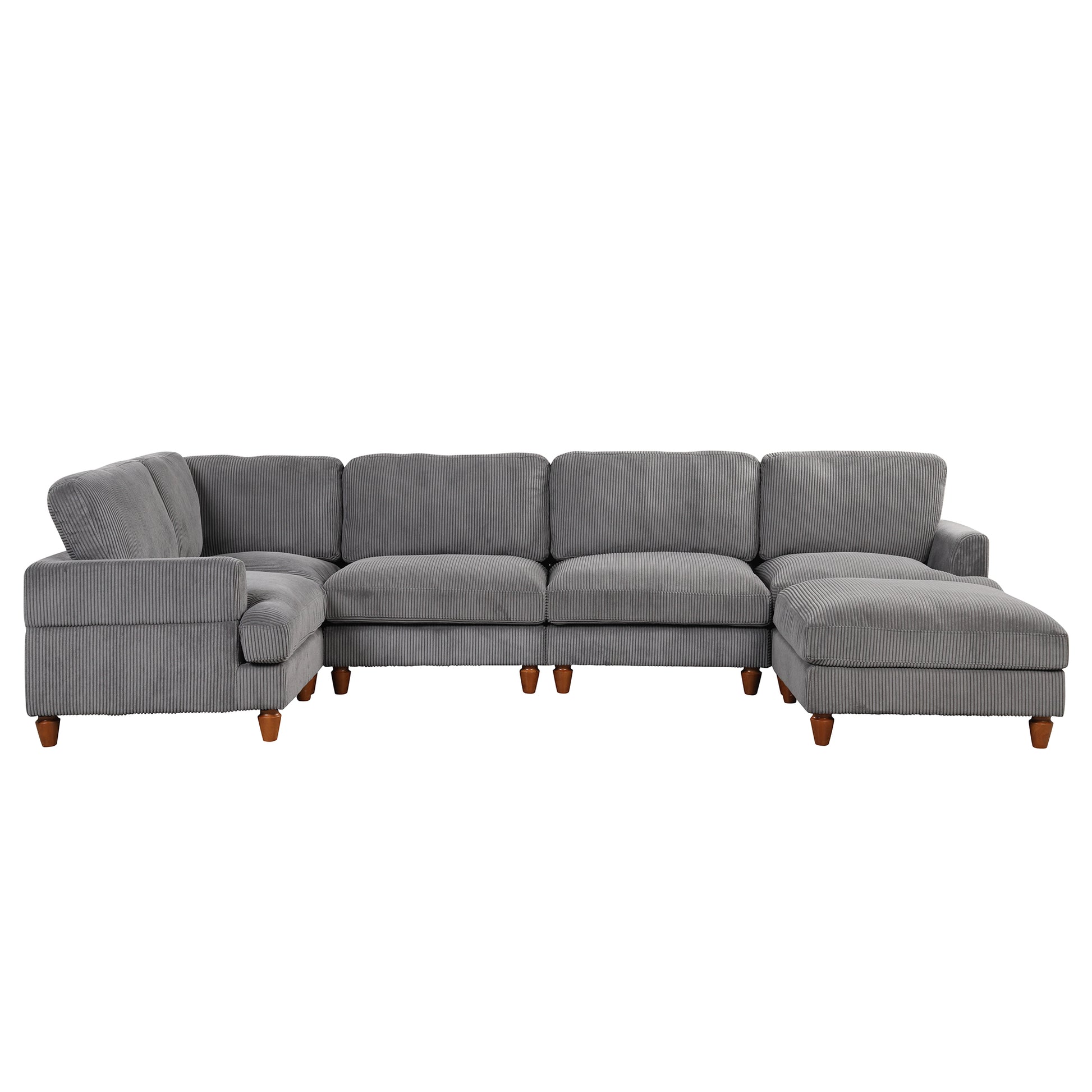 Modular Sectional Sofa With Ottoman L Shaped Corner Sectional For Living Room, Office, Spacious Space Same Sku: Wy000336Aae Gray Polyester Wood Primary Living Space Polyester 6 Seat