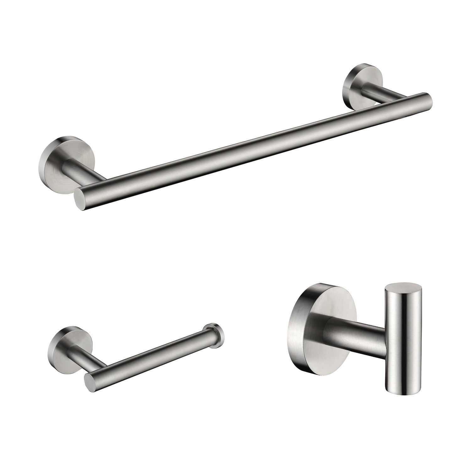 3 Piece Bathroom Hardware Set Brushed Nickel Stainless Steel