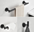 3 Piece Bathroom Hardware Set Matte Black Stainless Steel