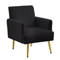 Reading Armchair Living Room Comfy Accent Chairs, Bedroom Chairs For Office Bedroom With Arm Rest, Lounge Chair For Office And Study Black Velvet