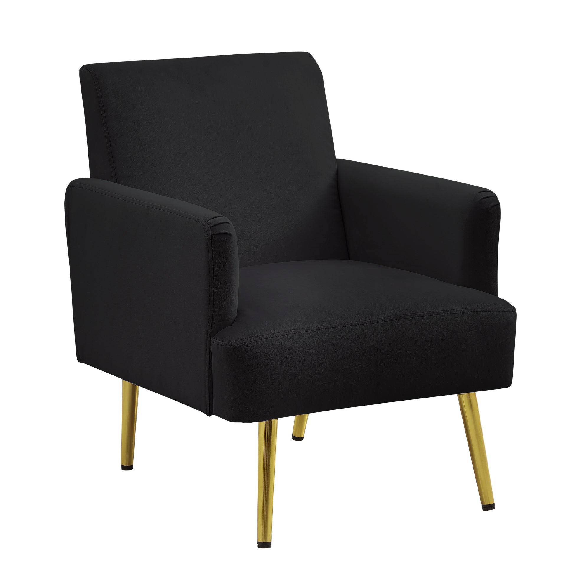 Reading Armchair Living Room Comfy Accent Chairs, Bedroom Chairs For Office Bedroom With Arm Rest, Lounge Chair For Office And Study Black Velvet