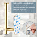 Toilet Paper Holder Self Adhesive, Stainless Steel Rustproof Adhesive Toilet Roll Holder No Drilling Brushed Gold Stainless Steel