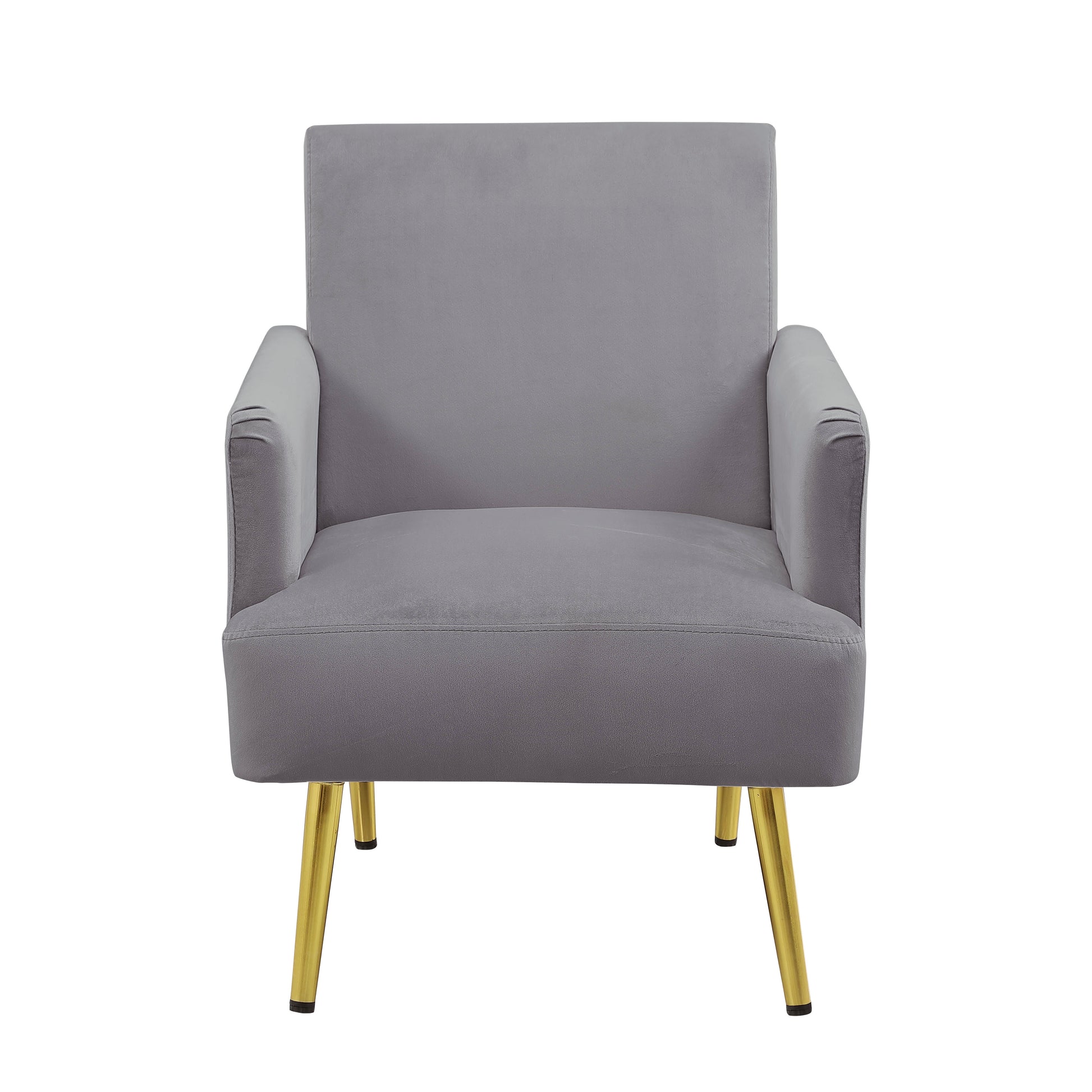 Reading Armchair Living Room Comfy Accent Chairs, Bedroom Chairs For Office Bedroom With Arm Rest, Lounge Chair For Office And Study Gray Velvet