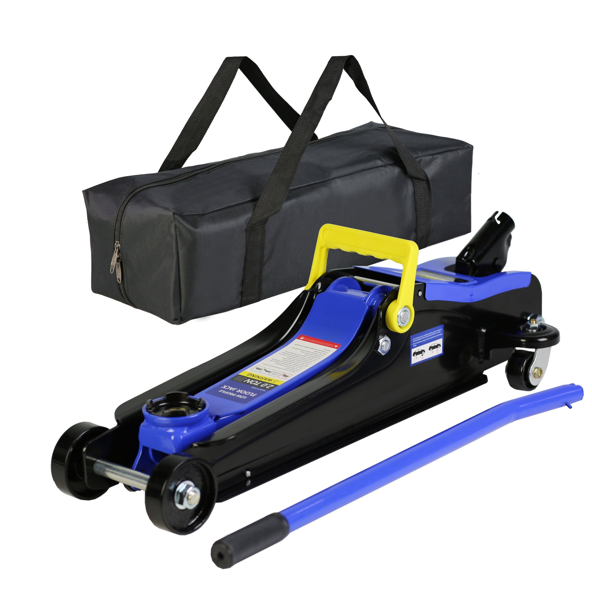 Floor Jack, 2 Ton Low Profile Floor Jack, Heav Yduty Steel Racing Floor Jack With Single Piston Quicklift Pump, Floor Jack Lifting Range 3.3" 15.2" Black Blue Steel