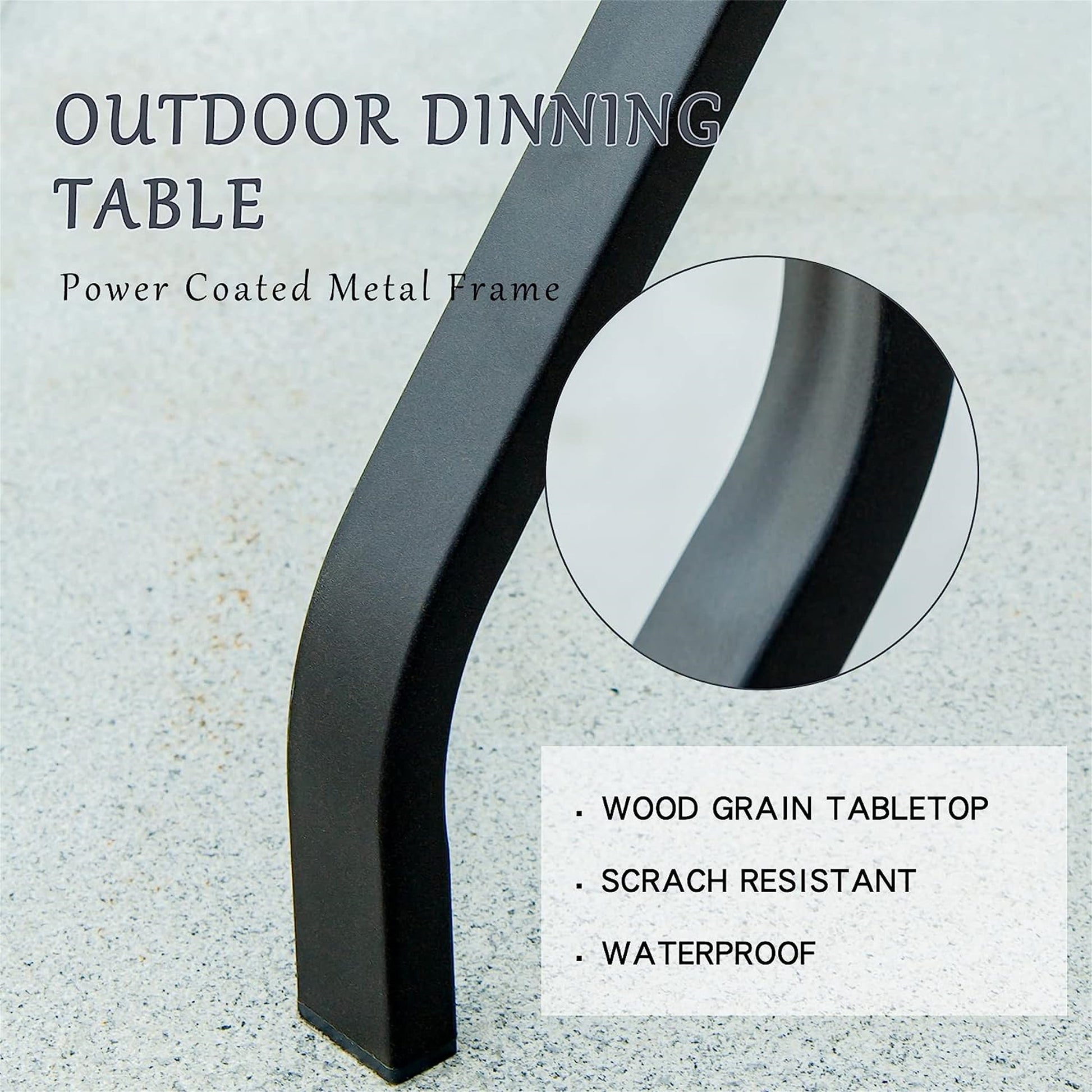 Outdoor Patio Dining Table Square Metal Table