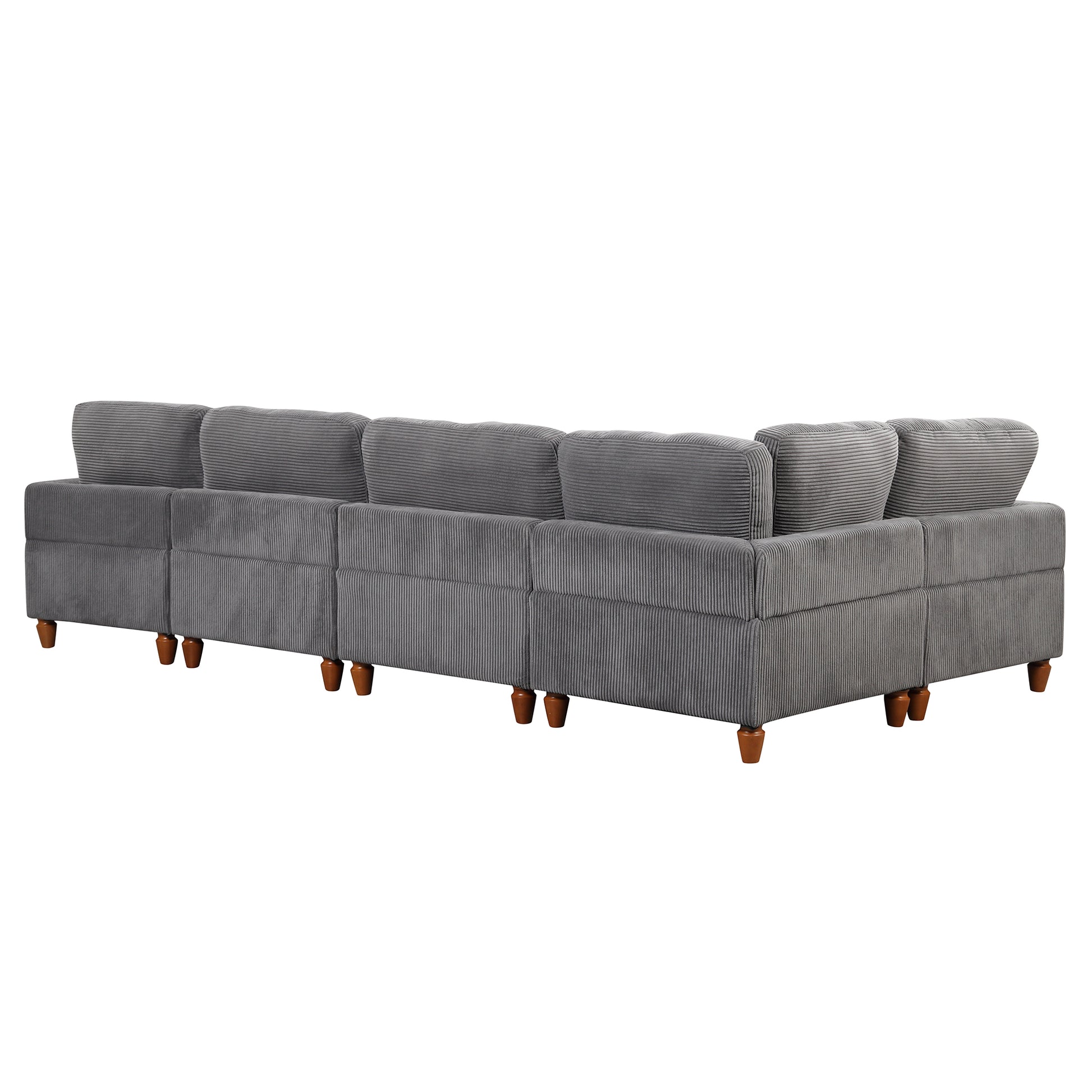 Modular Sectional Sofa With Ottoman L Shaped Corner Sectional For Living Room, Office, Spacious Space Same Sku: Wy000336Aae Gray Polyester Wood Primary Living Space Polyester 6 Seat