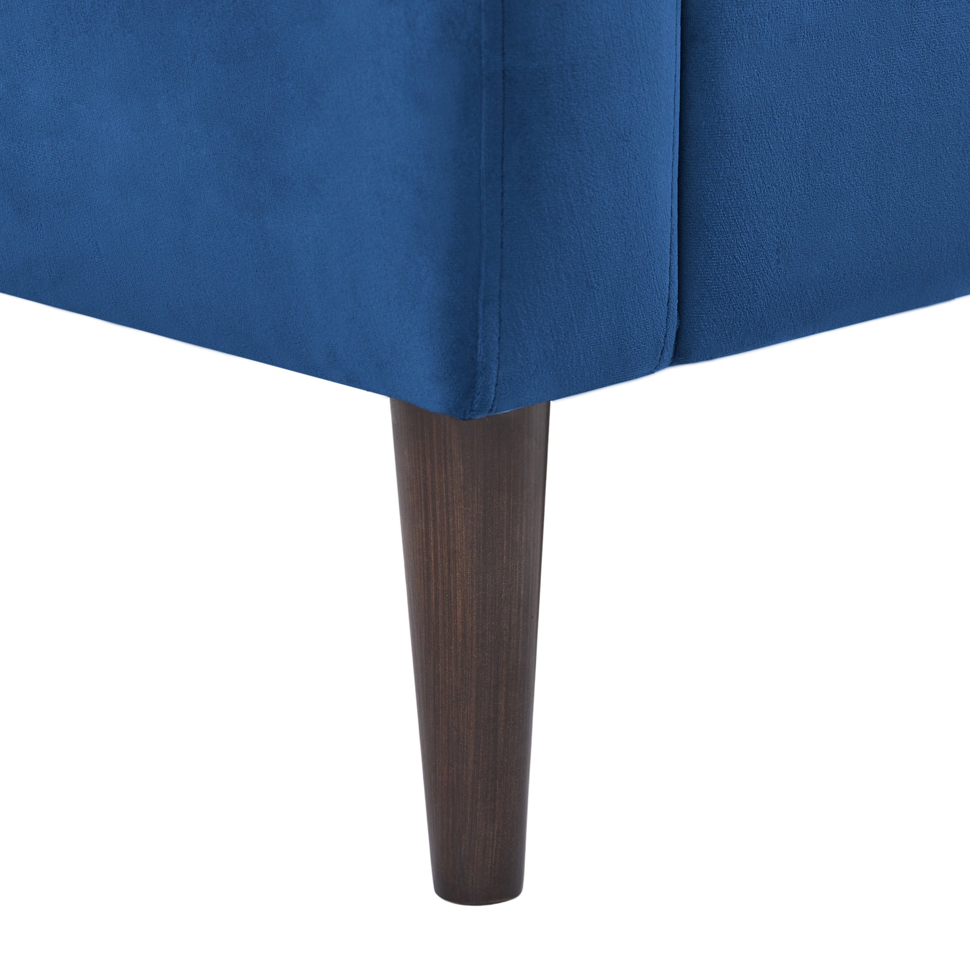 Modern Upholstered Tufted Accent Chair, Velvet Fabric Single Sofa Side Chair, Comfy Barrel Club Living Room Armchair With Solid Wood Legs For Bedroom Living Reading Room Office, Blue Blue Fabric