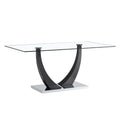 Large Modern Minimalist Rectangular Glass Dining Table For 6 8 With 0.4