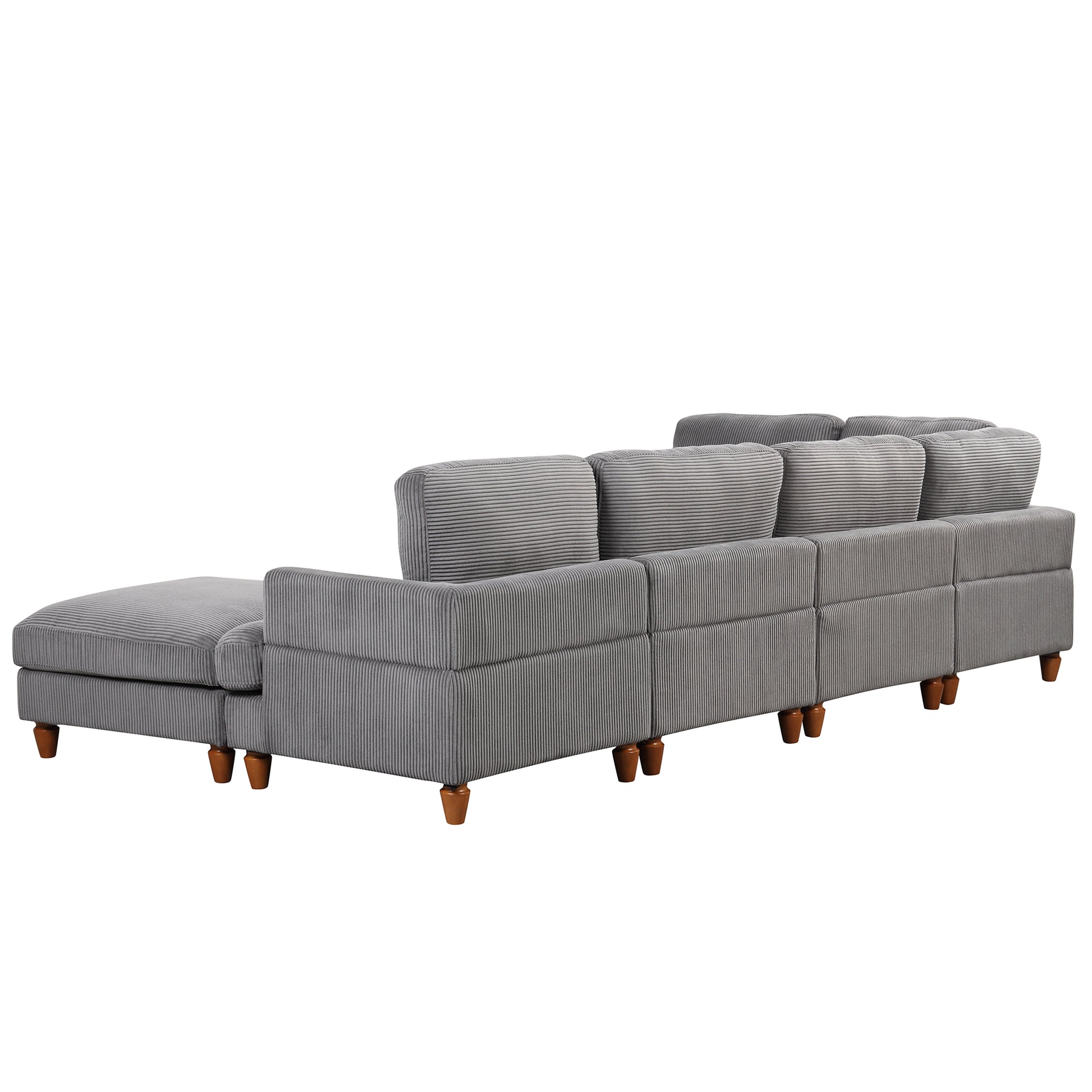 Modular Sectional Sofa With Ottoman L Shaped Corner Sectional For Living Room, Office, Spacious Space Same Sku: Wy000336Aae Gray Polyester Wood Primary Living Space Polyester 6 Seat