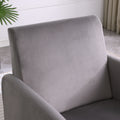 Reading Armchair Living Room Comfy Accent Chairs, Bedroom Chairs For Office Bedroom With Arm Rest, Lounge Chair For Office And Study Gray Velvet