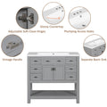 36'' Bathroom Vanity with Top Sink, Modern Bathroom 4+-grey-2-1-soft close