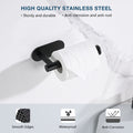 Toilet Paper Holder Self Adhesive, Stainless Steel Rustproof Adhesive Toilet Roll Holder No Drilling Matte Black Stainless Steel