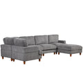 Modular Sectional Sofa With Ottoman L Shaped Corner Sectional For Living Room, Office, Spacious Space Same Sku: Wy000336Aae Gray Polyester Wood Primary Living Space Polyester 6 Seat