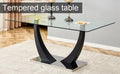 Large Modern Minimalist Rectangular Glass Dining Table For 6 8 With 0.4