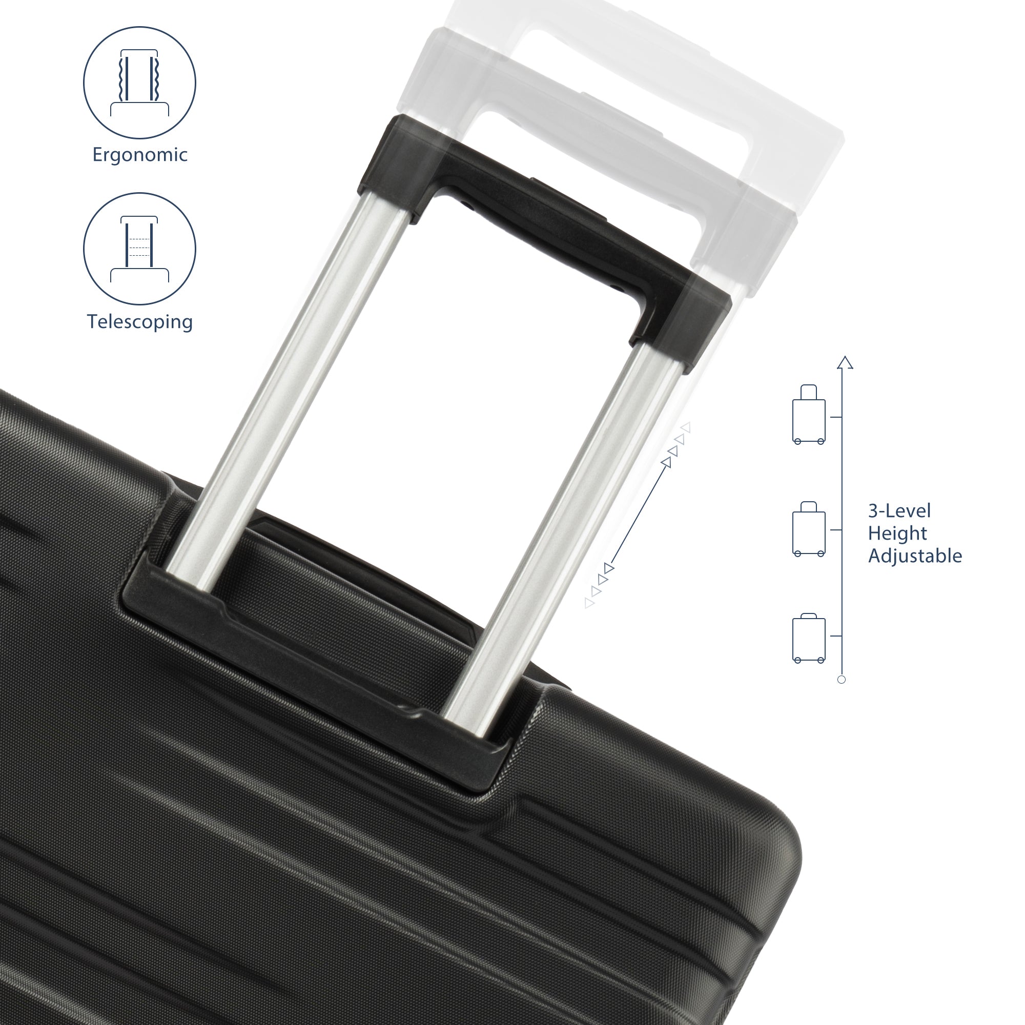 Merax Luggage with TSA Lock Spinner Wheels Hardside black-abs