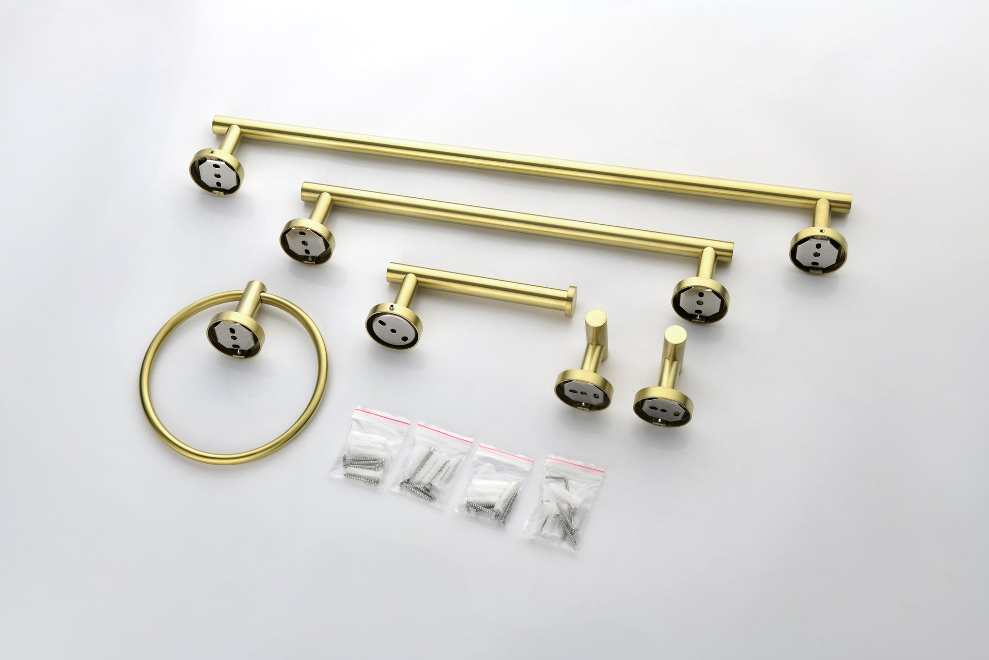6 Pieces Brushed Gold Bathroom Hardware Set SUS304 gold-stainless steel