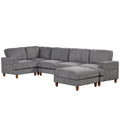 Modular Sectional Sofa With Ottoman L Shaped Corner Sectional For Living Room, Office, Spacious Space Same Sku: Wy000336Aae Gray Polyester Wood Primary Living Space Polyester 6 Seat