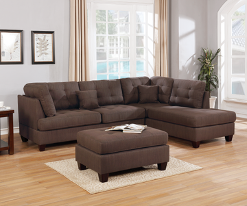 3 Pcs Sectional in Black Coffee