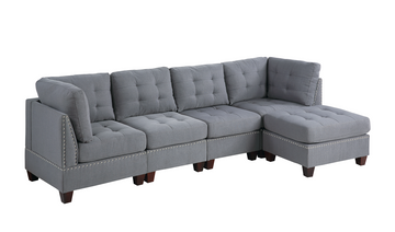 Modula Set 5Pc In Gray Gray Fabric