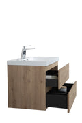 36'' Vanity Base Only, Wall Mounted Bathroom Vanity Only In Natural Wood, No Countertop Included Natural Wood Melamine