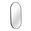 Black 20 X 28 In Pill Shpaed Mirror Black Modern Mdf Glass Aluminium Alloy