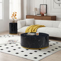 15.75Inch Round Sidetable For Living Room Fully Assembled Black Black Mdf