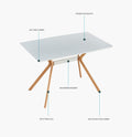 Modern Minimalist Styledining Table Mdf Anti Scratch Top Metal Shelf Metal Heat Transfer Legs Leveling Feet For Dining Room Kitchen Office Table X 1 White White Mdf Mdf