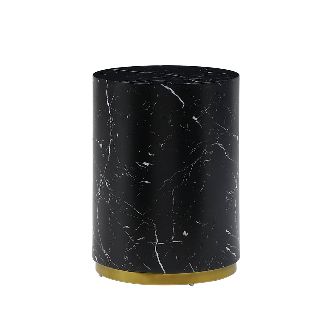 15.75Inch Round Sidetable For Living Room Fully Assembled Black Black Mdf