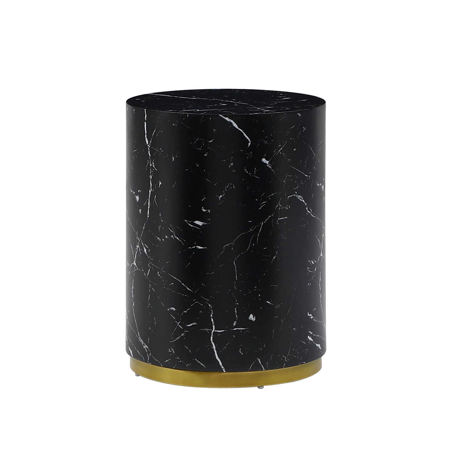 15.75Inch Round Sidetable For Living Room Fully Assembled Black Black Mdf