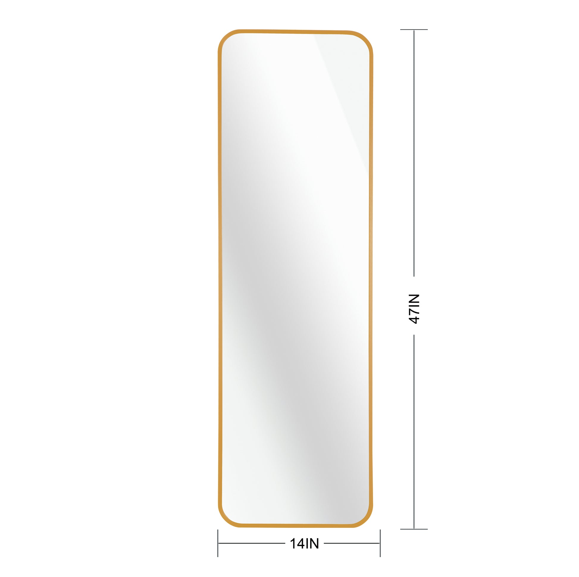 Gold 47 x 14IN Door mirror gold-modern-mdf+glass-aluminium alloy