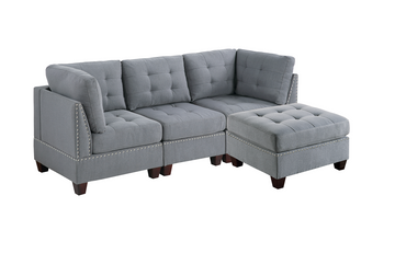 Modular Set 4Pc In Gray Gray Fabric